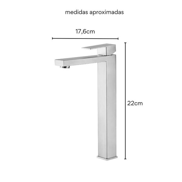 Imagem de Torneira Lavatório Quadrada Mesa Cromado 1/4 Volta - Leão