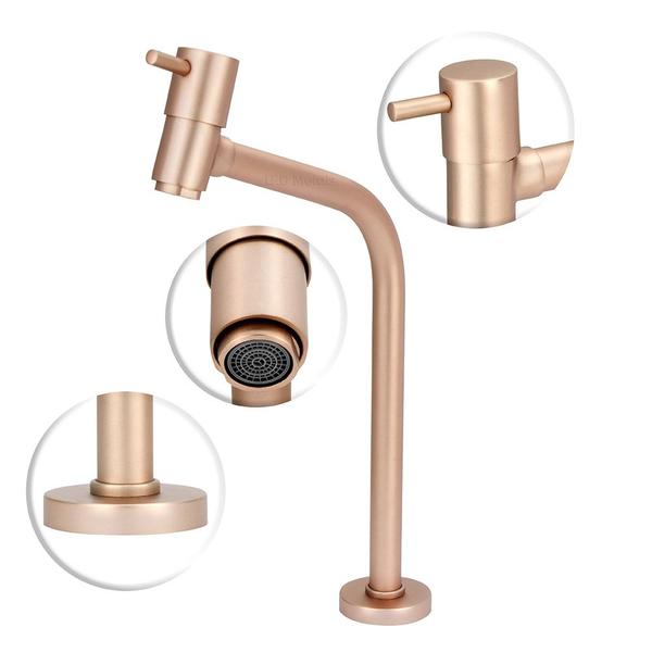 Torneira Link Lavatório/banheiro Rose Gold Mesa Metal 1/4v - Modelar Imagem de Torneira Link Lavatório/banheiro Rose Gold Mesa Metal 1/4v