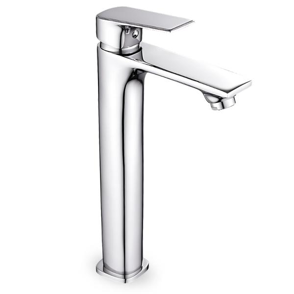 Torneira Longa Quente e Fria Monocomando Lavabo Cuba Cromada Elegante - TKLA Imagem de Torneira Longa Quente e Fria Monocomando Lavabo Cuba Cromada Elegante