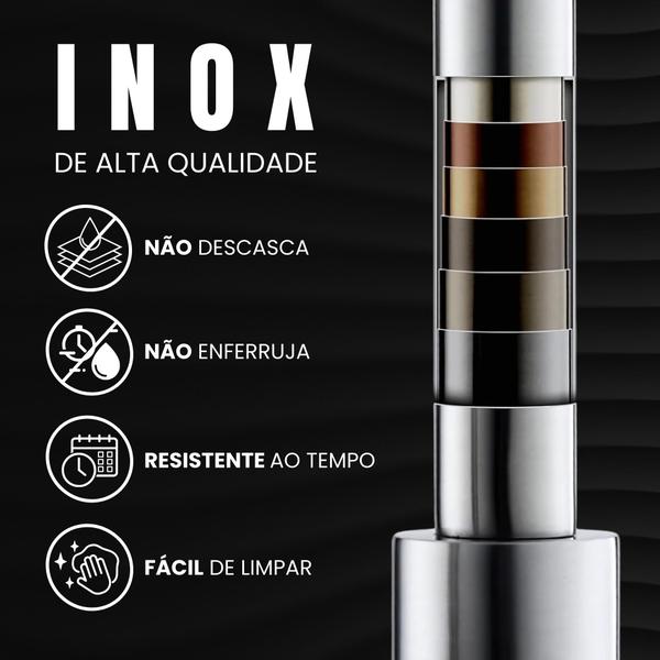 Torneira Longa Quente e Fria Monocomando Lavabo Cuba Cromada Elegante - TKLA Imagem de Torneira Longa Quente e Fria Monocomando Lavabo Cuba Cromada Elegante