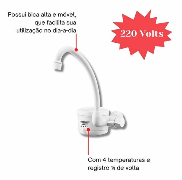 Imagem de Torneira Loren Easy Branca Para Parede 5500wx220v Lorenzetti