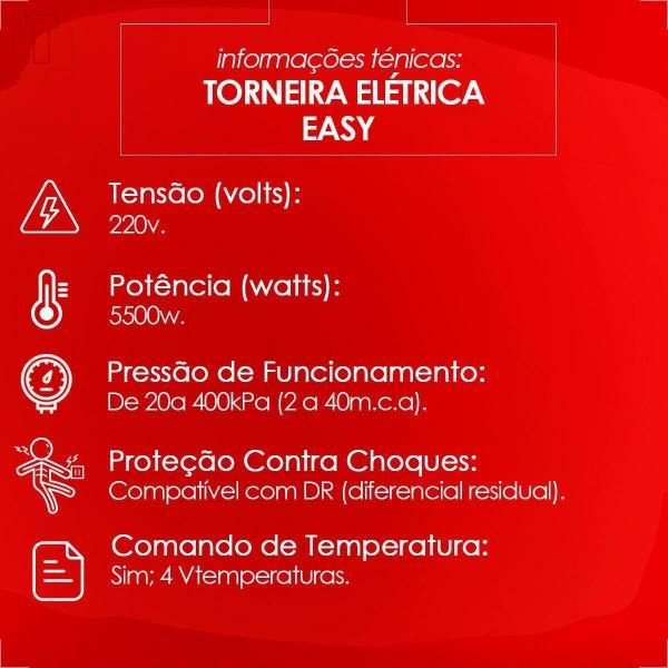 Imagem de Torneira lorenzetti eletrica easy parede 4 tempos branca 220v 5500w