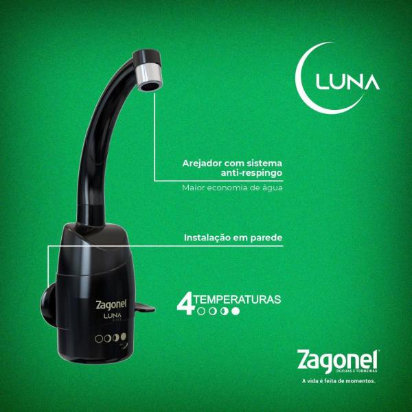 Imagem de Torneira Luna Zagonel Black 4 Temperaturas 5500W/220V