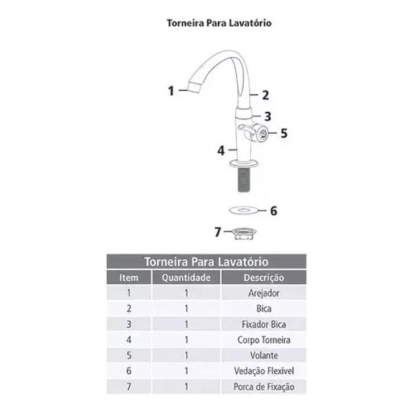 Imagem de Torneira Mesa Bica Alta Móvel Linea Cromo 1/2"