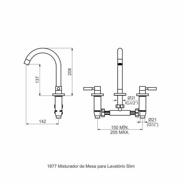 Imagem de Torneira Misturador De Pia Para Banheiro - Slim