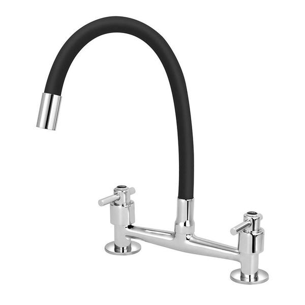 Torneira Misturador Gourmet Preto Flexível Cozinha Pia Mesa - Lhd Metais Imagem de Torneira Misturador Gourmet Preto Flexível Cozinha Pia Mesa