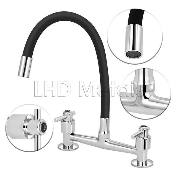 Torneira Misturador Gourmet Preto Flexível Cozinha Pia Mesa - Lhd Metais Imagem de Torneira Misturador Gourmet Preto Flexível Cozinha Pia Mesa