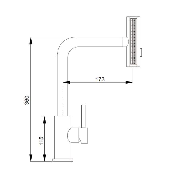 Imagem de Torneira Misturador Inox Cozinha,bancada com Articulador Linha Inox Preta Grascan Preto