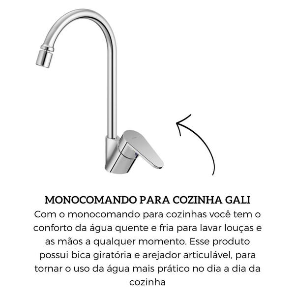 Torneira Misturador Monocomando Água Quente-fria Gali Docol Imagem de Torneira Misturador Monocomando Água Quente-fria Gali Docol