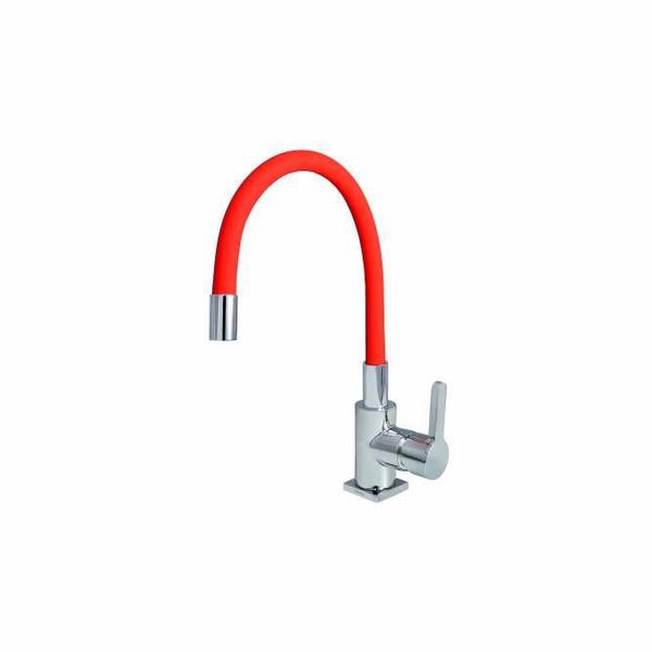 Torneira Misturador Monocomando Cozinha Vermelho - Dom Color - Perflex Imagem de Torneira Misturador Monocomando Cozinha Vermelho - Dom Color