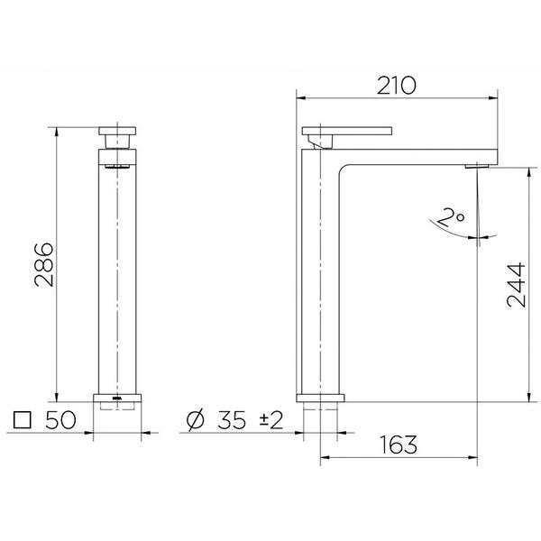 Imagem de Torneira Misturador Monocomando Docol New Edge 925430 de Bancada Cobre Polido