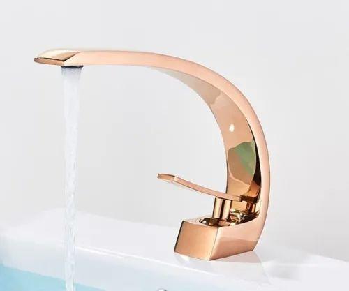 Imagem de Torneira Misturador Monocomando Stylus Luxo Rose Gold Brilho