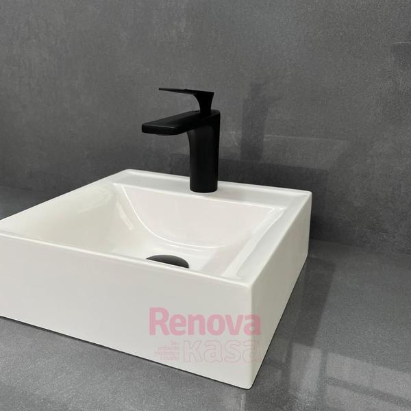 Imagem de Torneira Monocomando Bica Baixa Preto Fosco Luxo Banheiro Lavabo Inovartte IN38