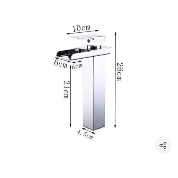 Imagem de Torneira Monocomando Cascata De Metal Calha Alta