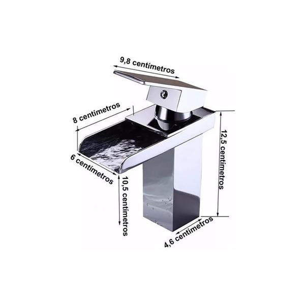 Imagem de Torneira Monocomando Cascata Quadrada Baixa Calha Metalica