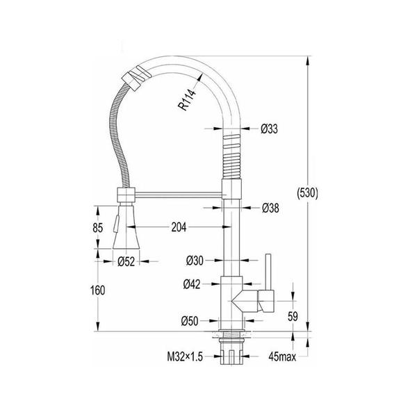 Imagem de Torneira Monocomando de Bancada para Cozinha Cromada Kitchen Gourmet - Celite