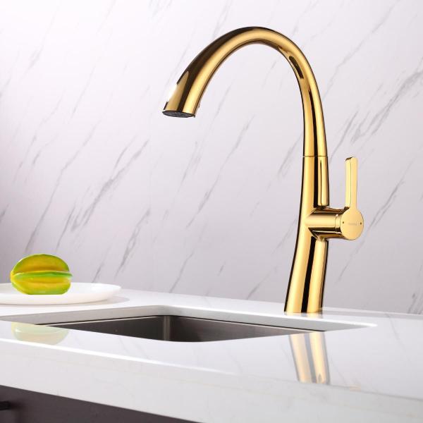 Imagem de Torneira Monocomando Dourada Gold Ducha extensível Spray Chuveirinho Luxo Cozinha Área Gourmet Inovartte in63