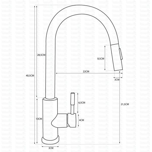 Imagem de Torneira Monocomando Extensível Nashville Black 3580