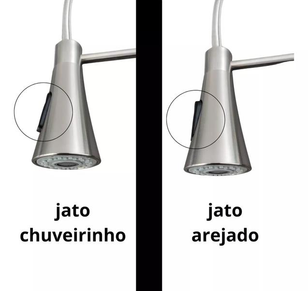 Imagem de Torneira Monocomando Gourmet Escovado 50cm Estilo Deca Docol