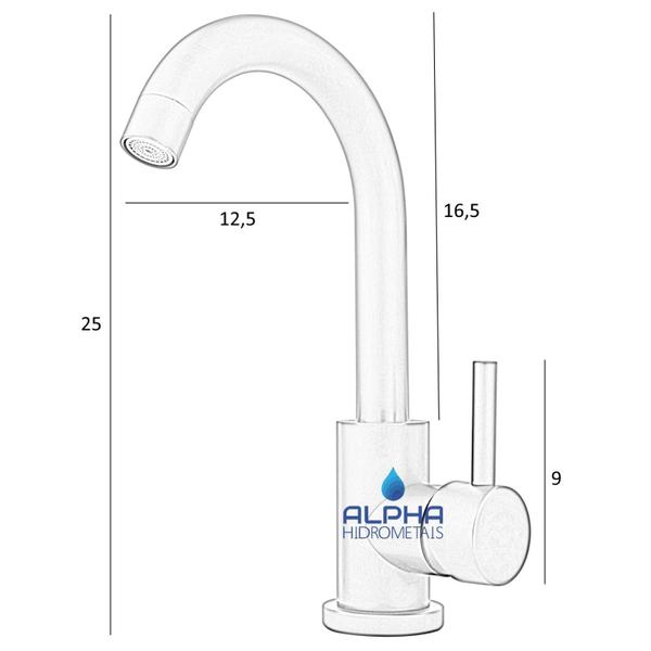 Torneira Monocomando Misturador Gourmet Baixa Cromado 1019 - ALPHA HIDROMETAIS Imagem de Torneira Monocomando Misturador Gourmet Baixa Cromado 1019