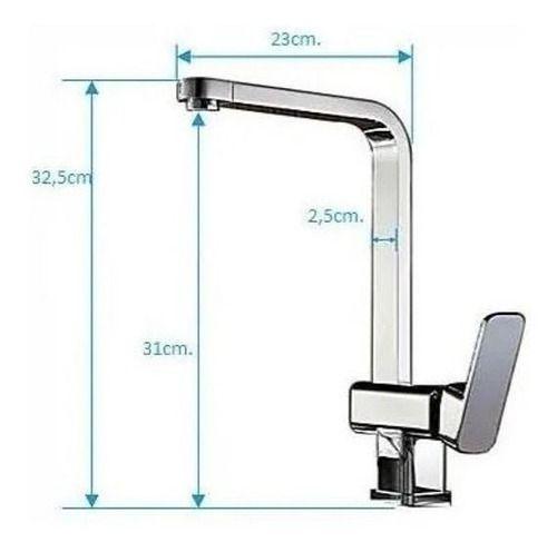 Imagem de Torneira Monocomando Quadrada Perfil Slim Luxo Dourada