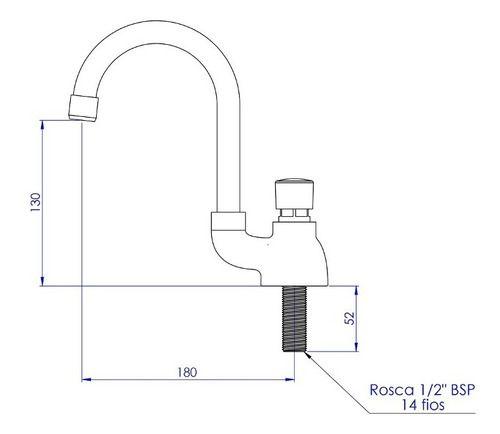 Imagem de Torneira P/ Banheiro Automática de Metal Bica Móvel Luxo 3304