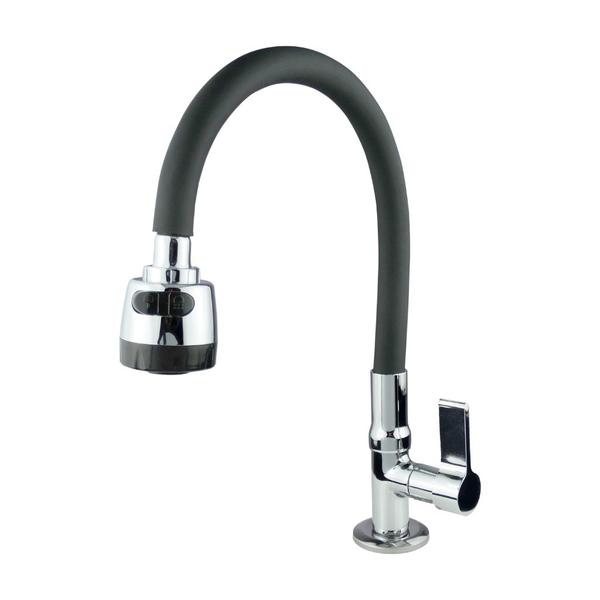 Torneira P/ Cozinha De Metal Bancada Color Luxo Topflex Gourmet C-70 Preto Cód. 5401 - Confiança Metais Imagem de Torneira P/ Cozinha De Metal Bancada Color Luxo Topflex Gourmet C-70 Preto Cód. 5401