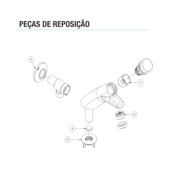 Imagem de Torneira P/ Lavatório Em Inox Escovado Pressmatic 1/2 Docol