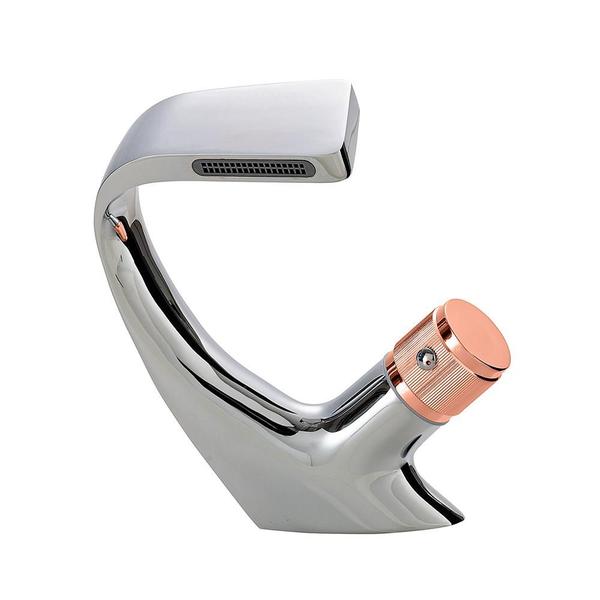 Torneira Para Banheiro Cascata Misturador Monocomando Baixa Cairu Pingoo.casa - Prata E Rose Imagem de Torneira Para Banheiro Cascata Misturador Monocomando Baixa Cairu Pingoo.casa - Prata E Rose