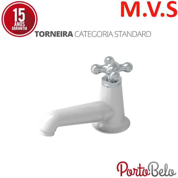 Imagem de Torneira Para Banheiro De Mesa Porto Belo Branco/Cromado Com Bitola 1/2" Durín