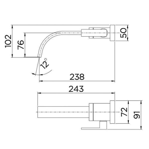 Imagem de Torneira para banheiro de parede Square 00428606