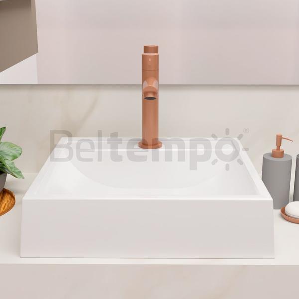 Imagem de Torneira Para Banheiro Lavabo De Mesa Bica Baixa Aço Inox 304 Elegance