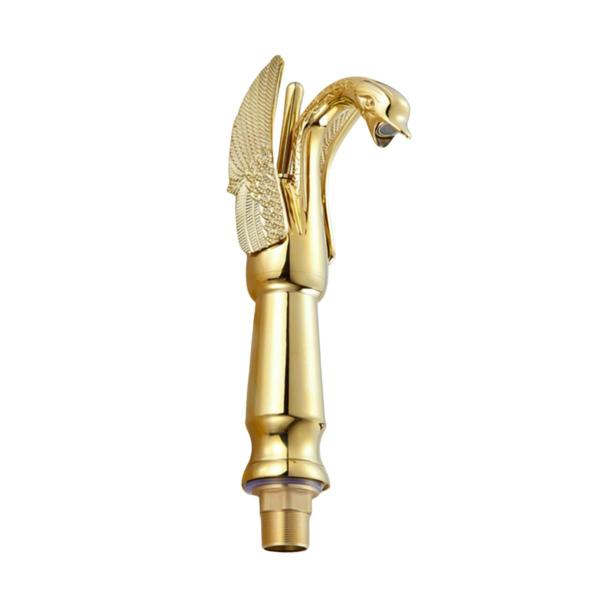 Imagem de Torneira para Banheiro Lavabo Monocomando Água Quente e Fria - Modelo Cisne Dourado Luxo