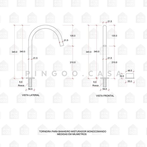 Imagem de Torneira Para Banheiro Misturador Monocomando Carás Pingoo.casa - Prata