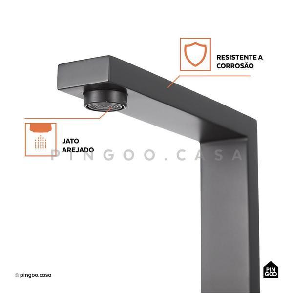 Imagem de Torneira Para Banheiro Misturador Monocomando Ibicuí Pingoo.casa - Preto Fosco