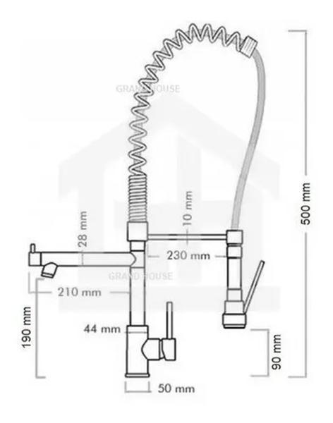 Imagem de Torneira Para Cozinha Bancada Gourmet Área de Churrasco Com Ducha Flexível Metal Cromado - FG3053