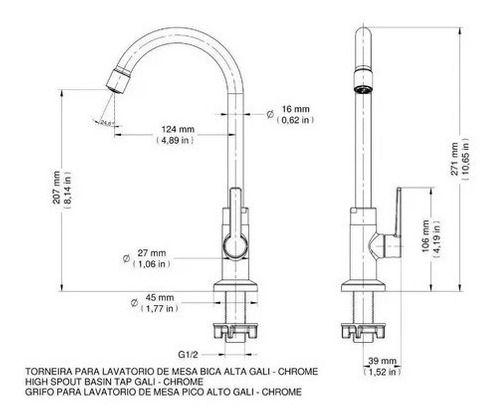 Imagem de Torneira Para Cozinha Bica Alta Gali Cromado Docol 