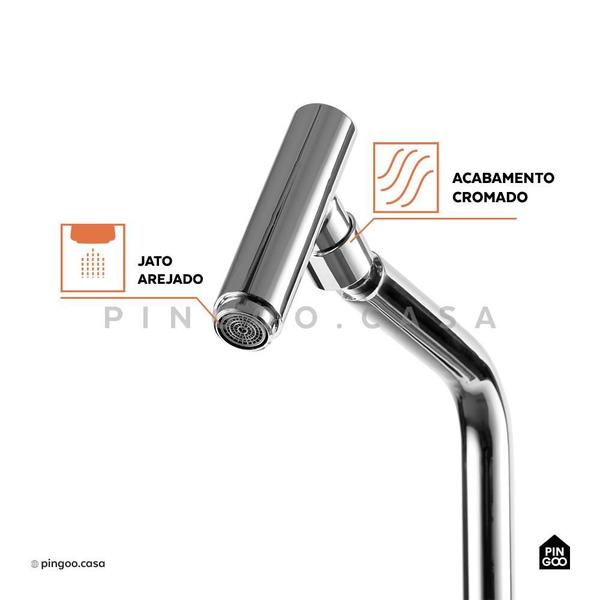 Imagem de Torneira Para Cozinha Gourmet Misturador Monocomando Aço Inox 304 Utinga Pingoo.casa - Prata Cromado