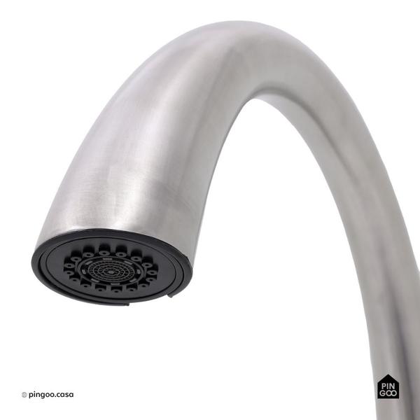 Torneira para cozinha gourmet monocomando extensível escovado Juruá PIngoo.casa - Prata Imagem de Torneira para cozinha gourmet monocomando extensível escovado Juruá PIngoo.casa - Prata