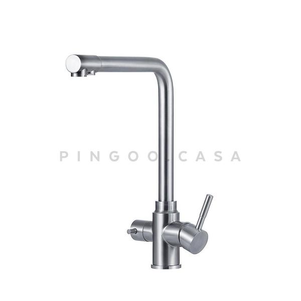 Torneira Para Cozinha Misturador Monocomando Entrada Para Filtro Aço Inox 304 Pojuca Pingoo.casa - Prata Escovado Imagem de Torneira Para Cozinha Misturador Monocomando Entrada Para Filtro Aço Inox 304 Pojuca Pingoo.casa - Prata Escovado