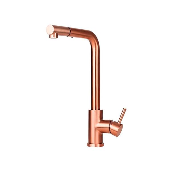 Imagem de Torneira Para Cozinha Misturador Monocomando Extensível Aço Inox 304 Gurupi Pingoo.casa Dourado Rose Escovado