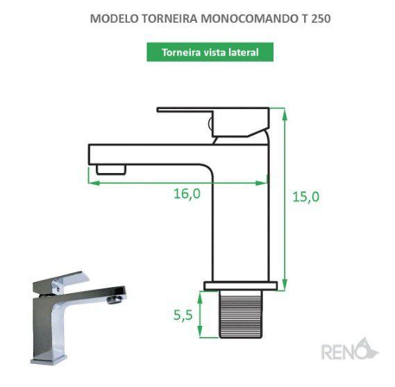 Imagem de Torneira para Cuba Pia Banheiro Cromada Baixa Monocomando