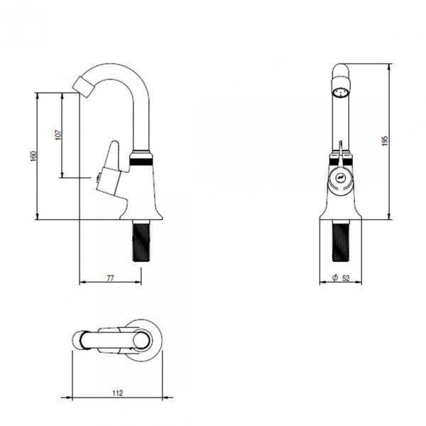 Imagem de Torneira para Lavatório de Mesa Bica Móvel ABS BCA 1/4 DN15 1195IHB Japi