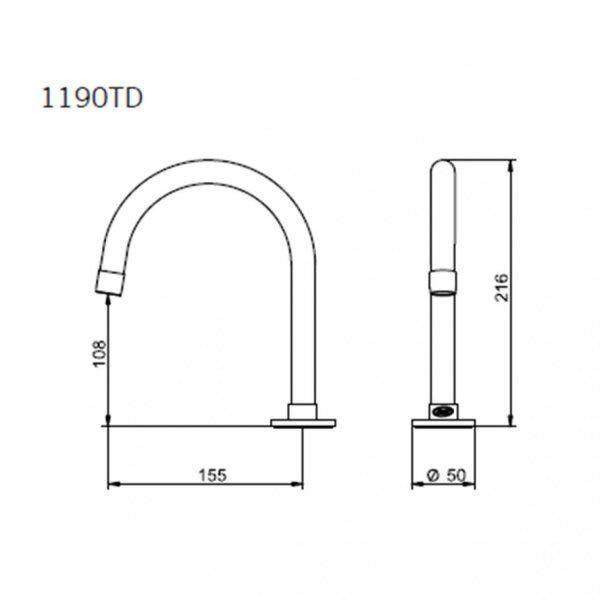 Imagem de Torneira para Lavatório Mesa Automática Ecotok Duo 1190TD Japi