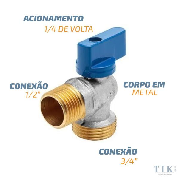 Torneira Para Máquina De Lavar Ou Tanquinho - 100% Metal - Dazie Metais Imagem de Torneira Para Máquina De Lavar Ou Tanquinho - 100% Metal