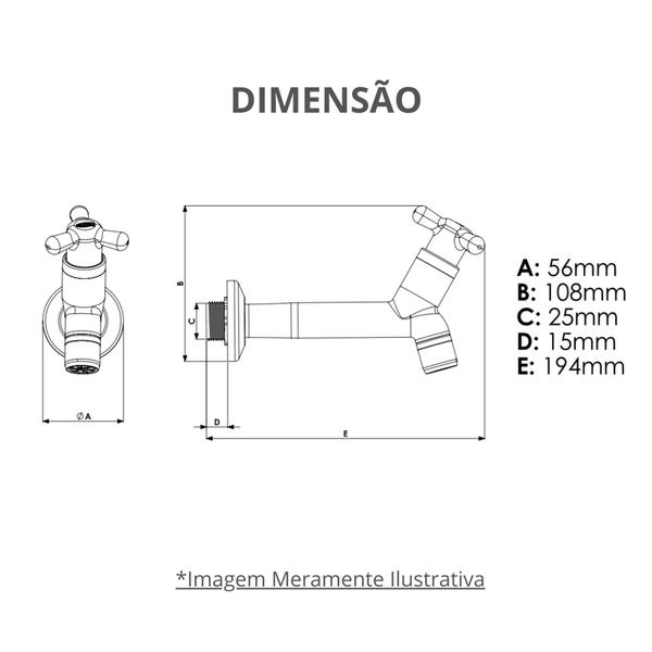 Imagem de Torneira Para Pia Vienna 15cm Com Bitola 1/2" - 3/4" Preto Durín