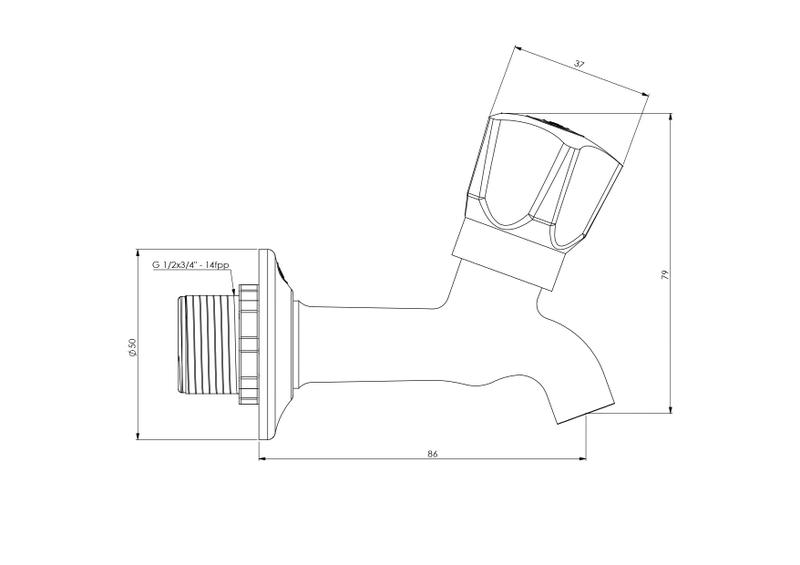 Imagem de Torneira Para Tanque 1126 Click Abs Forusi