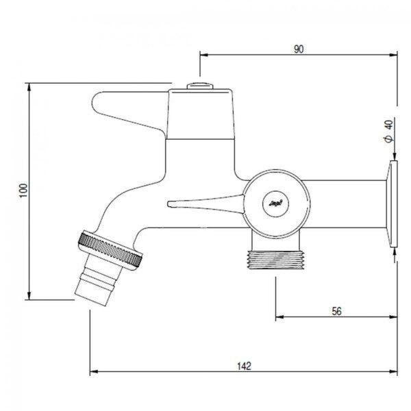 Imagem de Torneira para Tanque e Máquina de Lavar ABS 1/4 de Volta DN15 1134IHB Japi