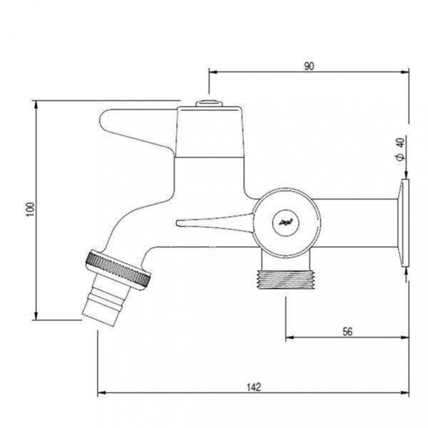 Imagem de Torneira para Tanque e Máquina de Lavar ABS 1/4 de Volta DN15 1134IHK Japi