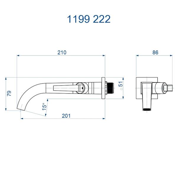 Imagem de Torneira Parede P/ Lavatório Bella Clássica 1199 C222 Fani
